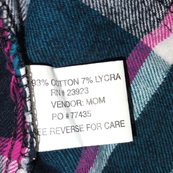 Teal and Black Checkered Shirt with Pink Highlights - Picture 4 of 5